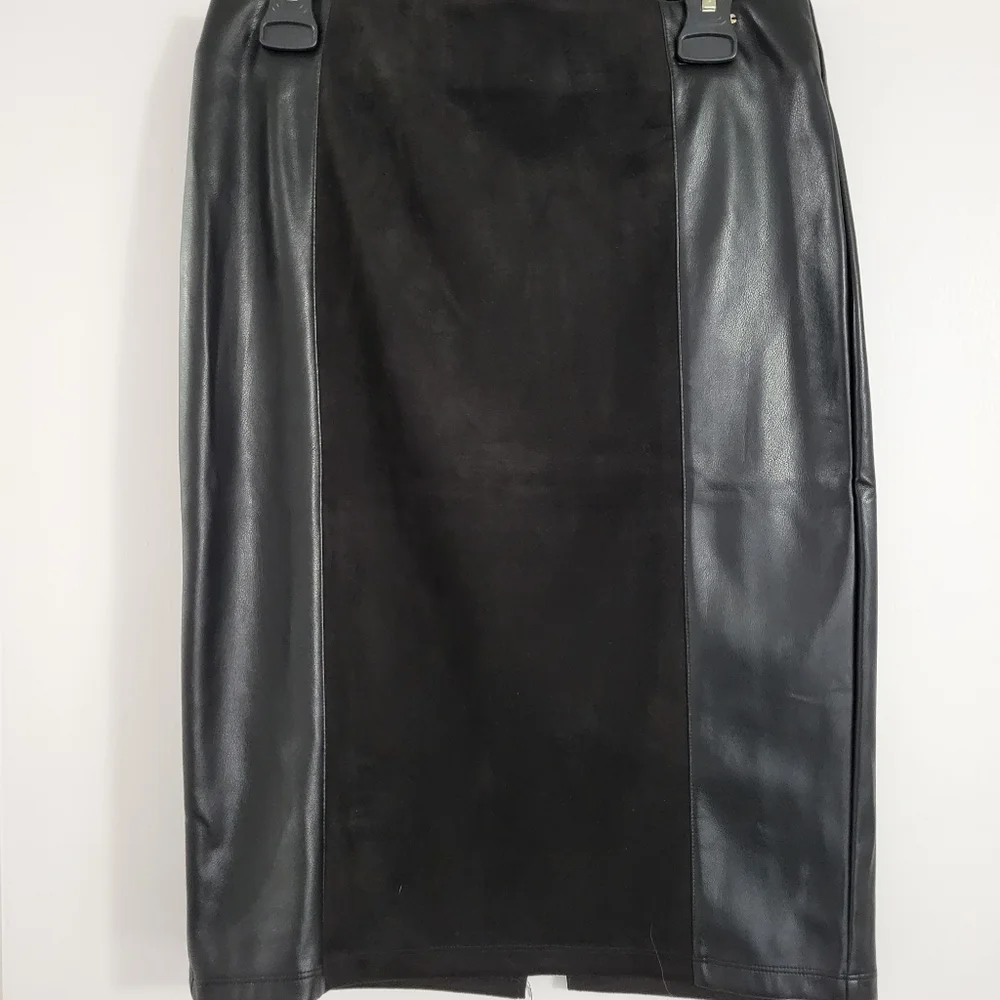 Faux leather and suede skirt - Picture 5 of 5